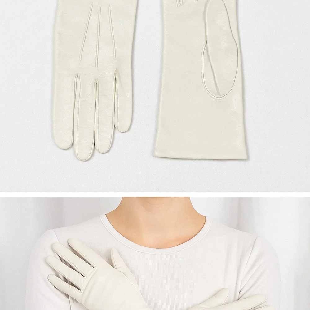 Vintage Raalte Ivory Silk Lined Butter Soft Deerskin Gloves Sz 6.5